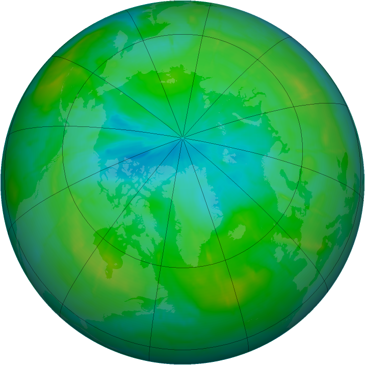 Arctic ozone map for 03 August 2009